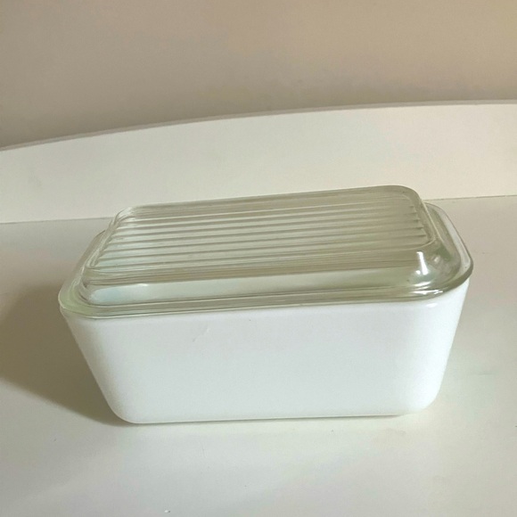 Pyrex Amish Butterprint Turquoise Refrigerator Dish W/ Lid Bright 501 B - Picture 3 of 5